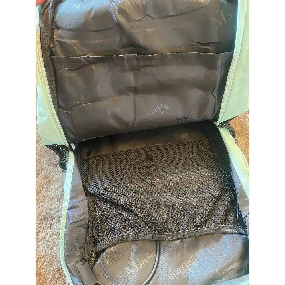 Matein Light Blue Mint Green Travel Backpack Laptop School Book Bag Charger